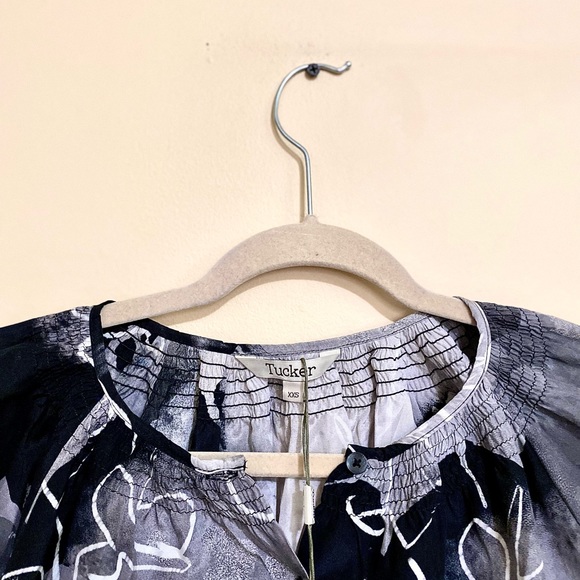 NWT Tucker The Classic Cotton Silk Button-Down Blouse Watercolor Print MSRP$295 - Picture 4 of 13